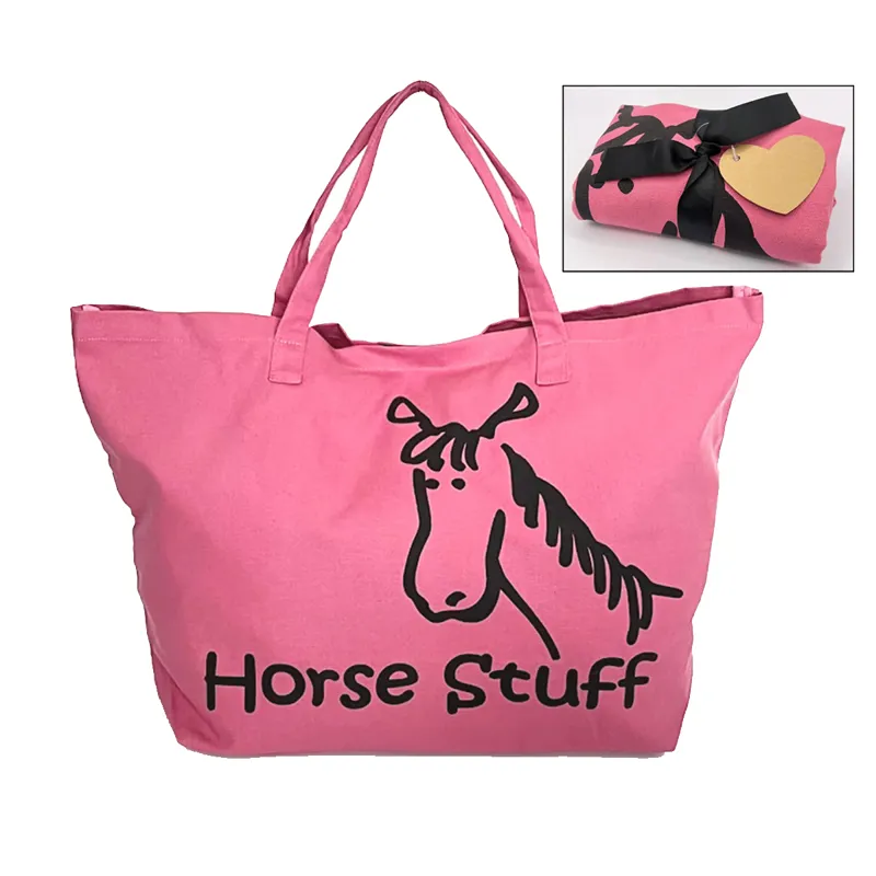 Moorland Rider Horse Stuff Oversized Tote - Berry Pink